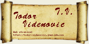 Todor Videnović vizit kartica